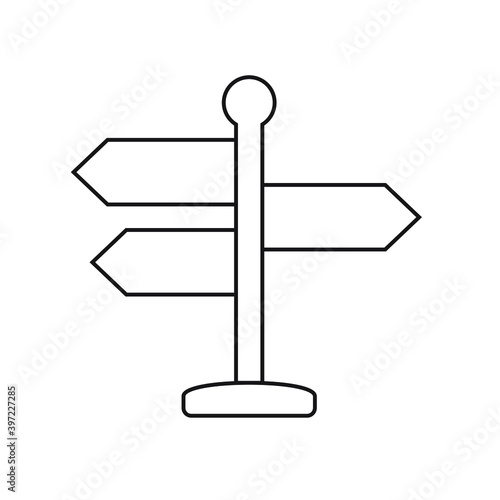 Signpost icon, direction line icon isolated, editable stroke