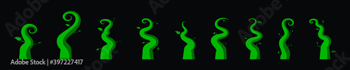 set of bean stalk cartoon icon design template with various models. vector illustration isolated on black background