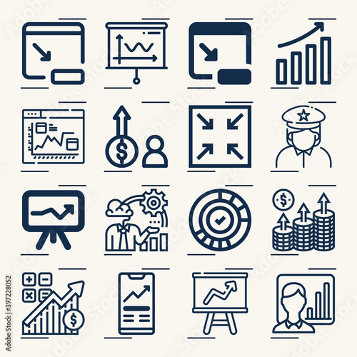 Simple set of risks related lineal icons.