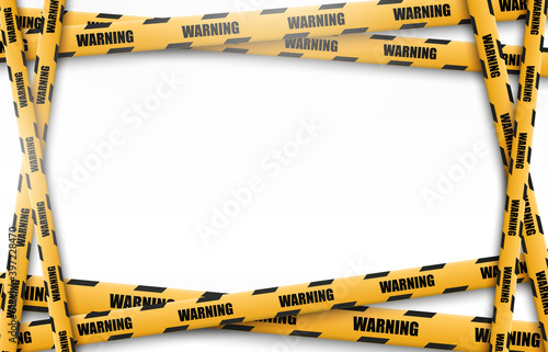 Barrier warning tape on transparent background. Vector illustration.