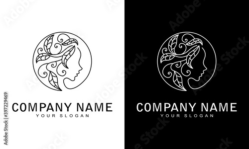 Ilustration vector graphic of Women's Beauty naturally faces inspirational logo design
