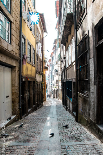 Classical architecture of Porto, narrow streets and colorful buildings of Porto, Portugal