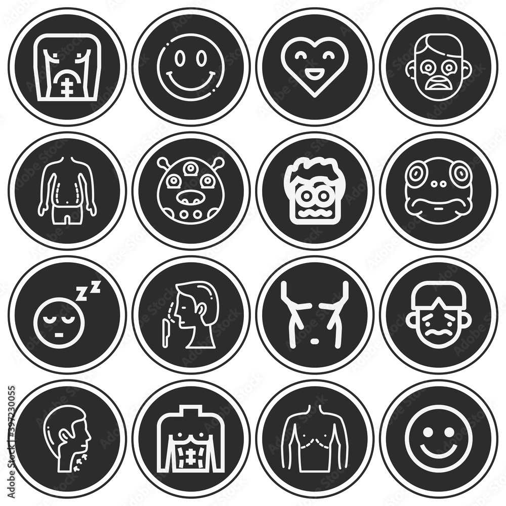 16 pack of anymore  lineal web icons set