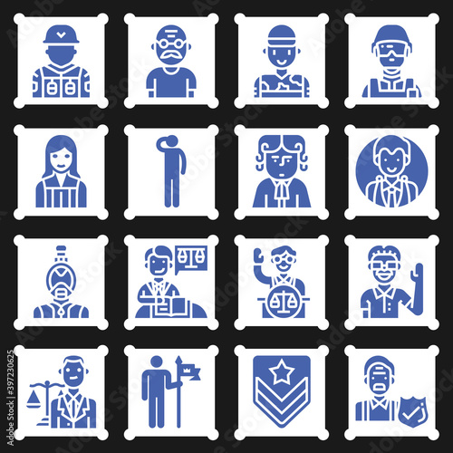16 pack of statesman filled web icons set