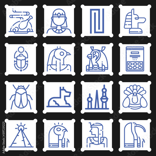 16 pack of near east  lineal web icons set