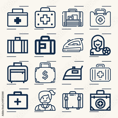 Simple set of maiden related lineal icons.