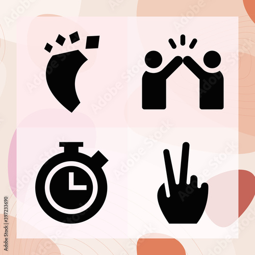Simple set of consecutive related filled icons