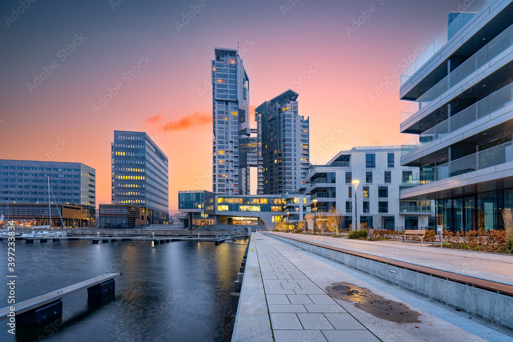Fototapeta premium Gdynia city panorama, new marina