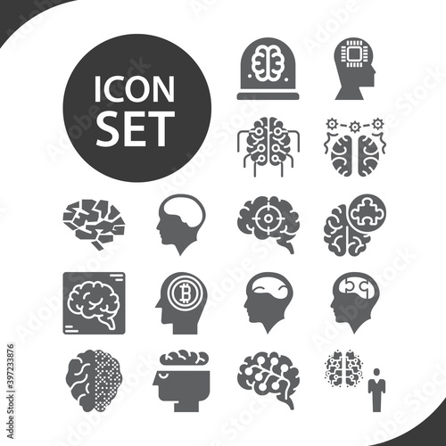 Simple set of cortical related filled icons.