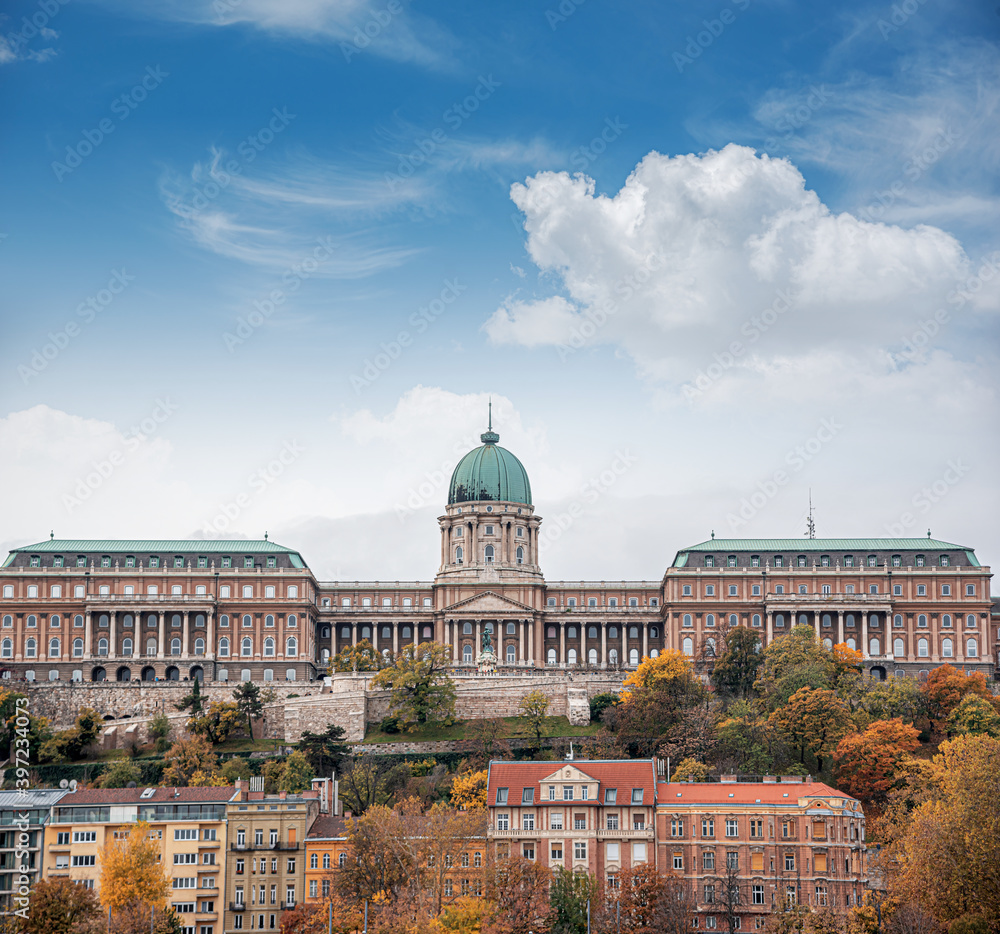 Obraz premium View of the Royal Palace in Budapest, Hungary. Buda Castle.
