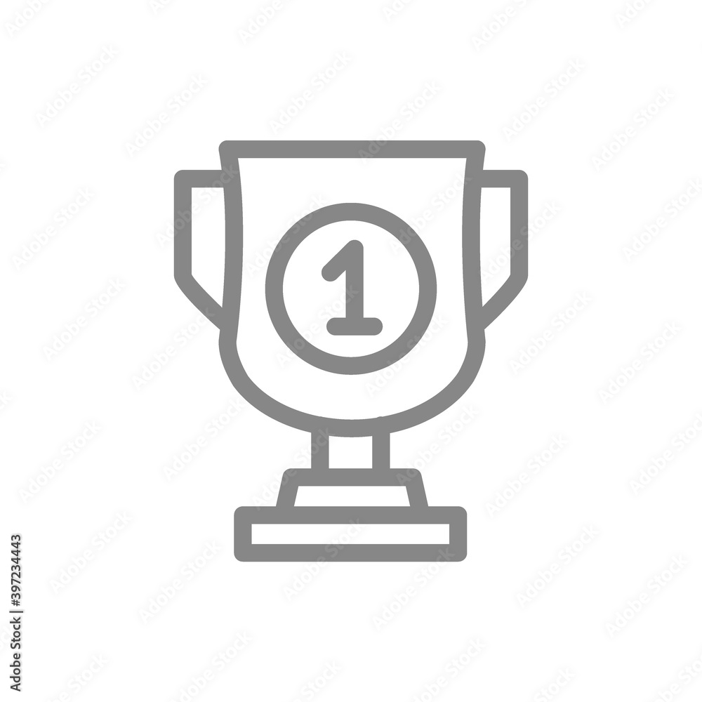 Trophy, award cup line icon. Board game, table entertainment symbol Trophy, award cup line icon. Board game, table entertainment symbol