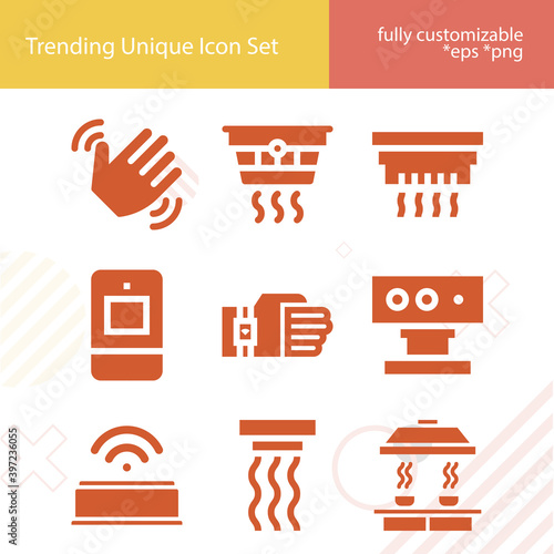 Simple set of detectors related filled icons.