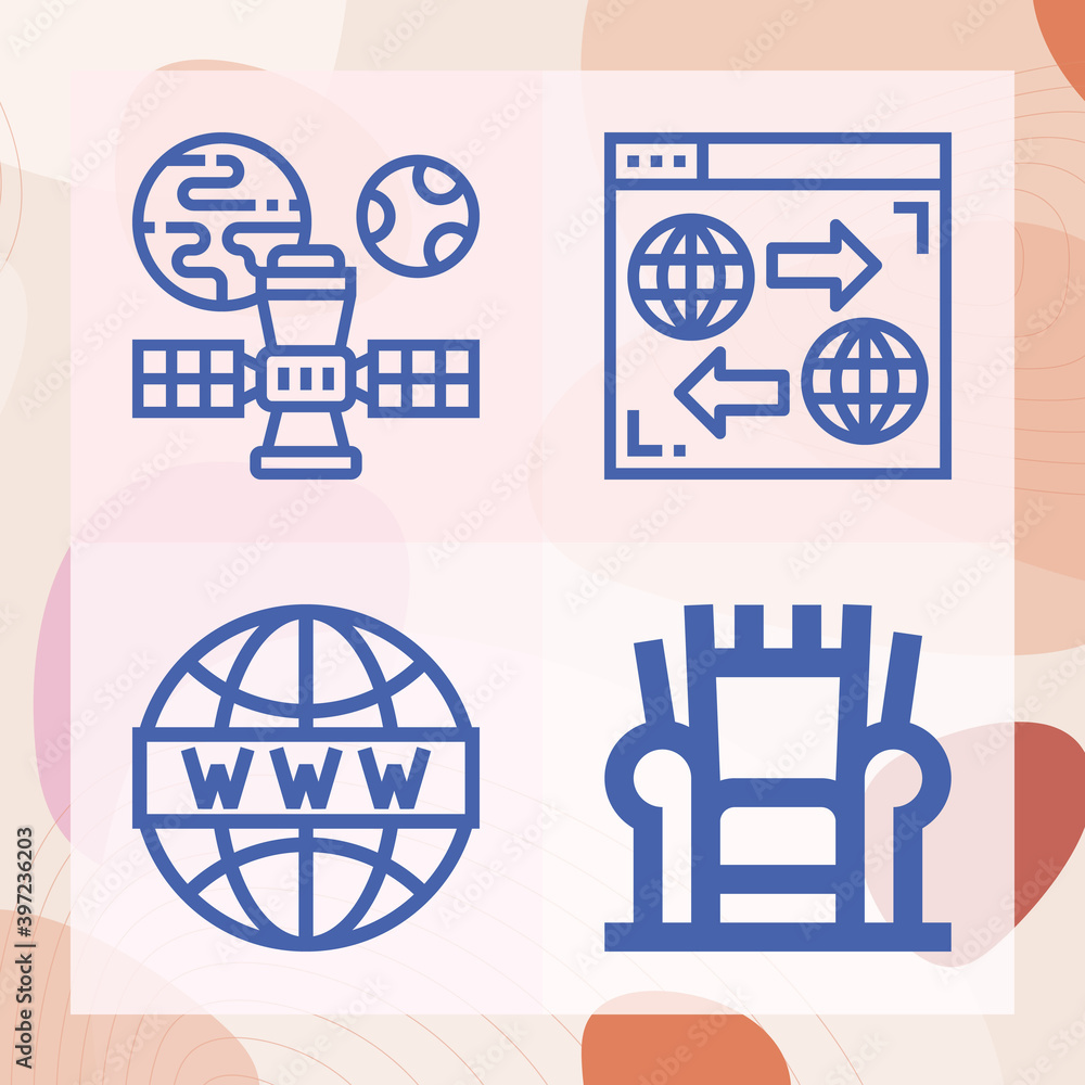 Simple set of realm related lineal icons Simple set of realm related lineal icons