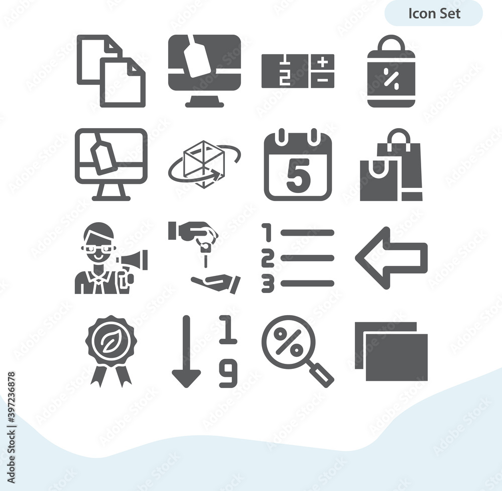 Simple set of copies related filled icons.