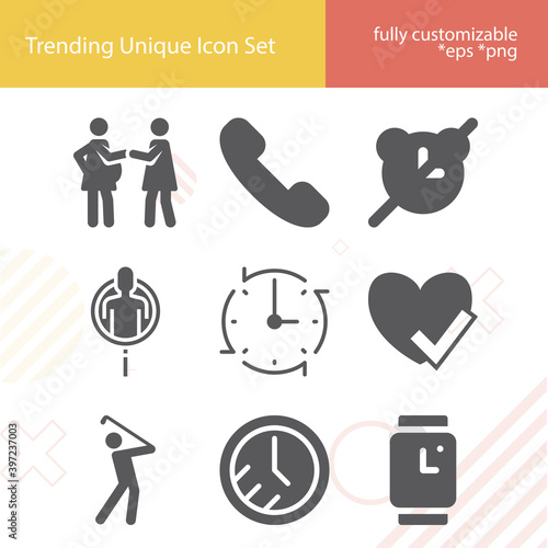 Simple set of er related filled icons.
