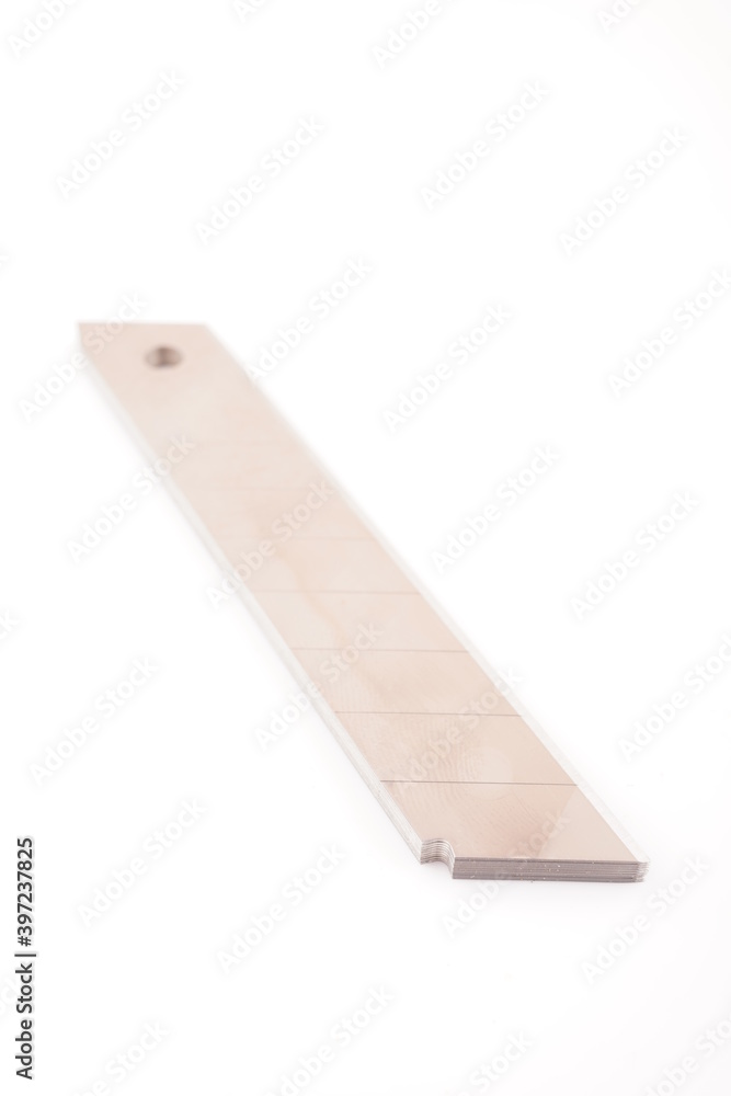 construction knife blades on white background construction knife blades on white background