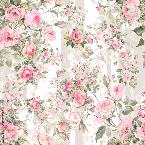 Lovely seamless floral pattern delicate roses