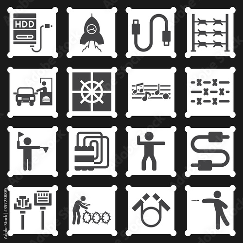 16 pack of conducting  filled web icons set
