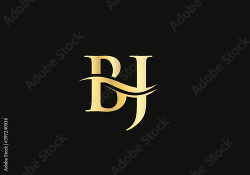 Minimal BJ Letter Linked Logo for business and company identity. Creative Letter BJ Logo Vector Template.