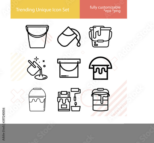 Simple set of wine cooler related lineal icons.