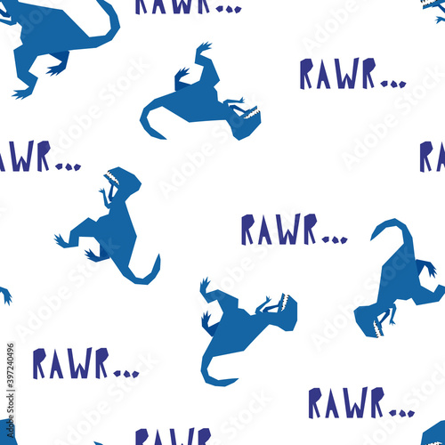 seamless pattern with dinosaurus vector illustration. Creative vector childish background for fabric, textile, nursery wallpaper.