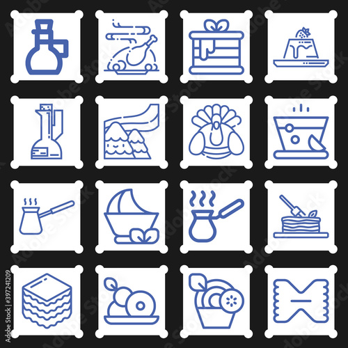 16 pack of cyprus  lineal web icons set