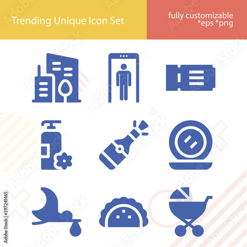 Simple set of narration related filled icons.