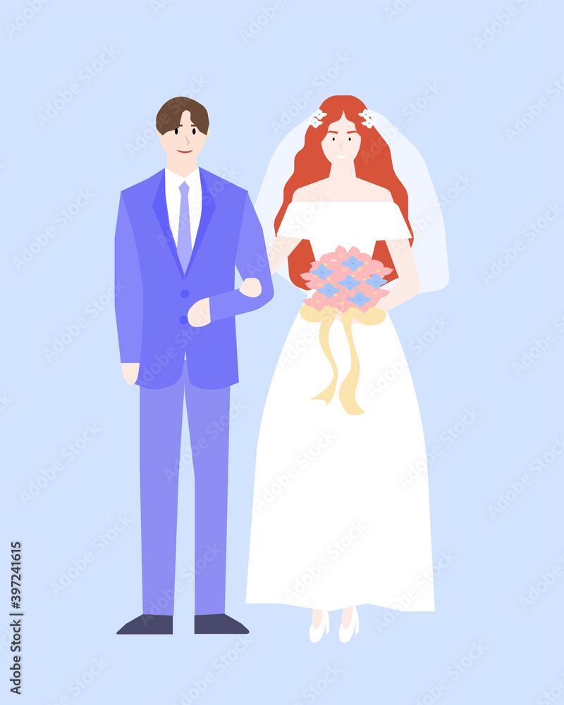 Young people are going to get married, vector chart Young people are going to get married, vector chart