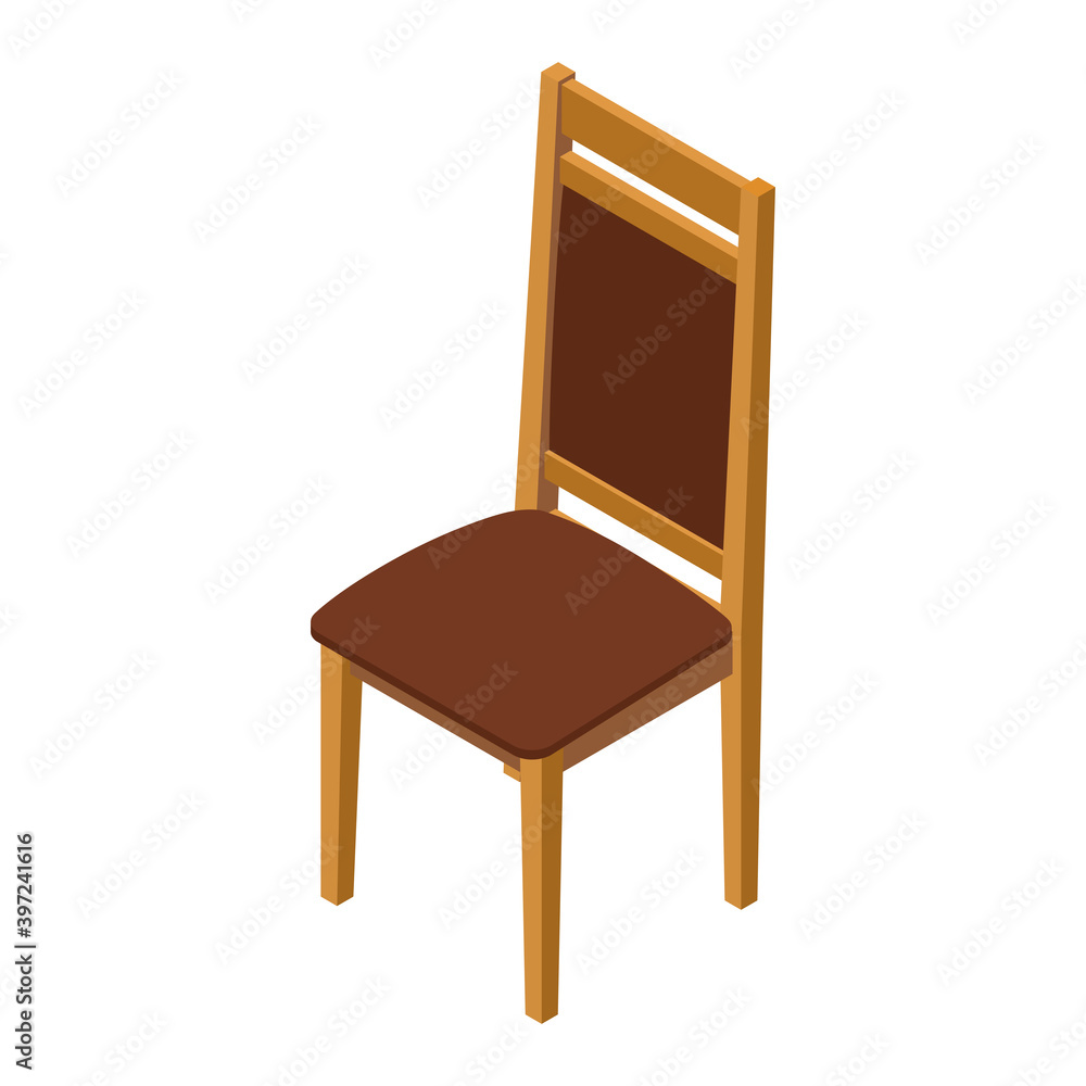Isometric chair. 3d rendering. Vector illustration isolated on white background. Isometric chair. 3d rendering. Vector illustration isolated on white background.