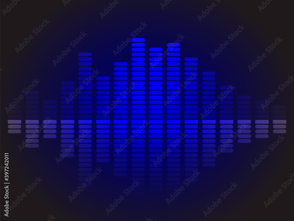 Music neon equalizer. Vector stock illustration for poster or card Music neon equalizer. Vector stock illustration for poster or card