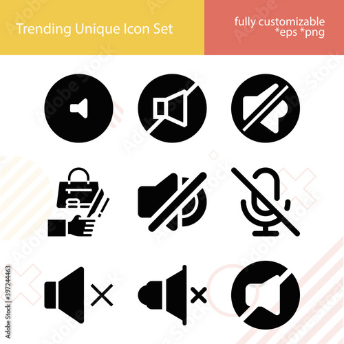 Simple set of burke related filled icons.