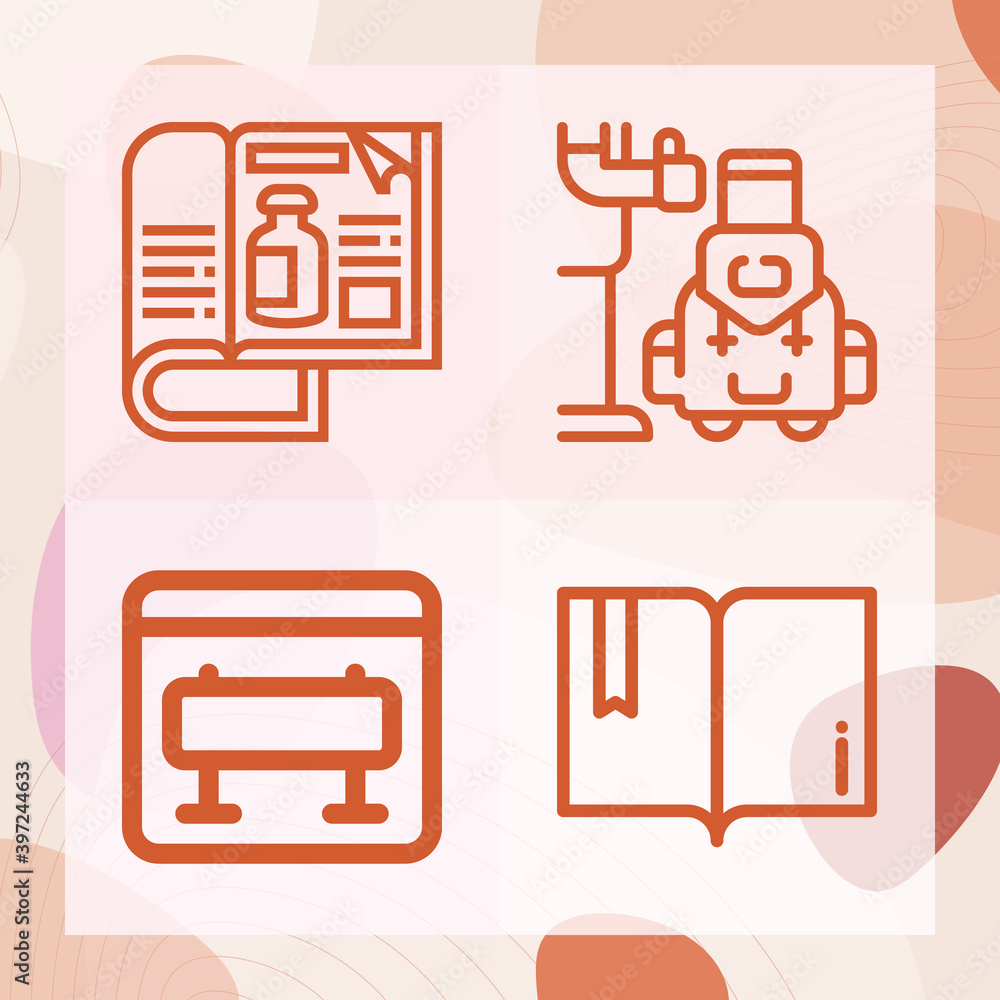 Simple set of journal related lineal icons Simple set of journal related lineal icons