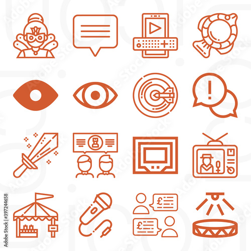 16 pack of tonight  lineal web icons set
