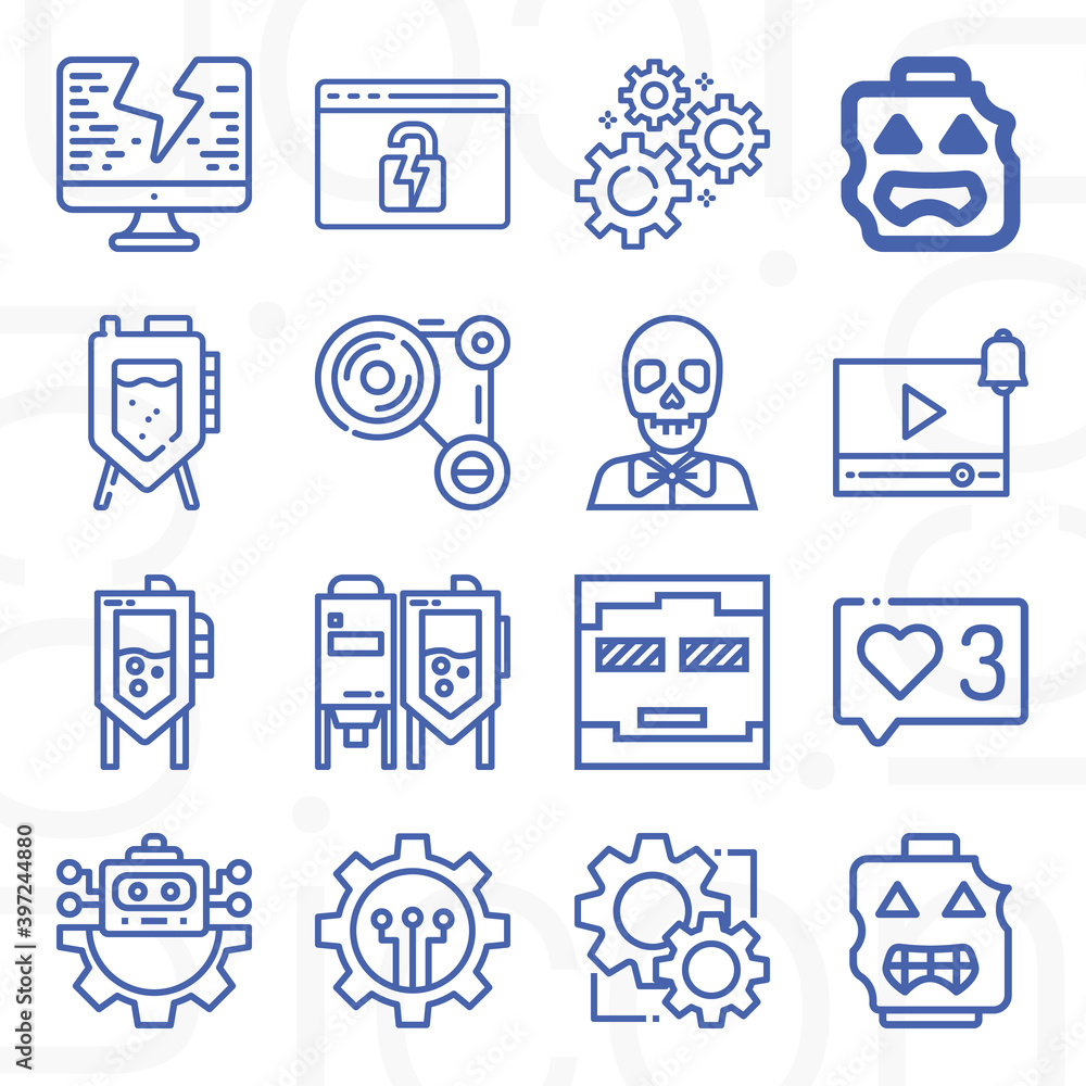 16 pack of chemical change lineal web icons set 16 pack of chemical change lineal web icons set