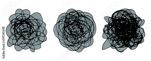 Unravel the tangled tangle. Vector drawing