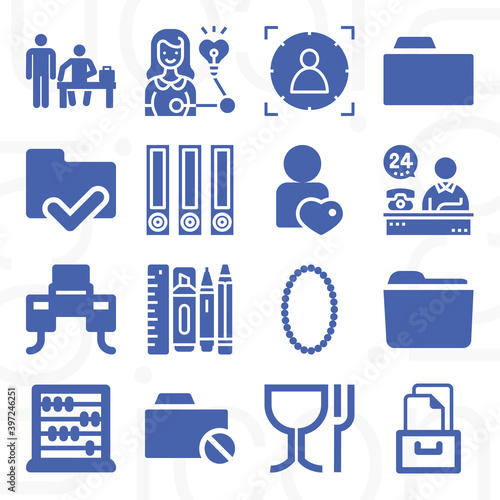16 pack of relevant  filled web icons set