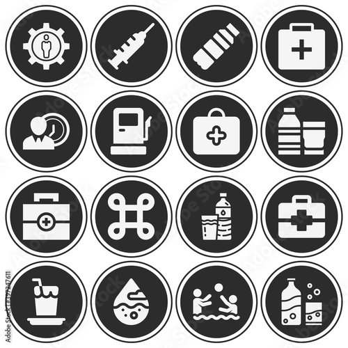 16 pack of fill  filled web icons set
