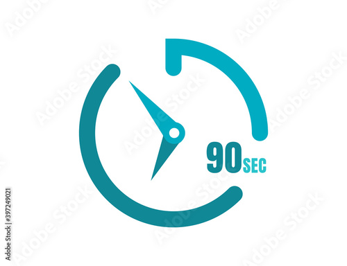 Timer 90 sec Simple icon design, 90 second timer clocks. 90 sec stopwatch icons