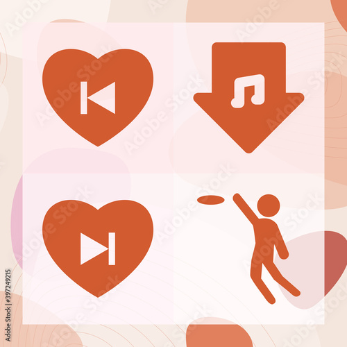 Simple set of staged related filled icons