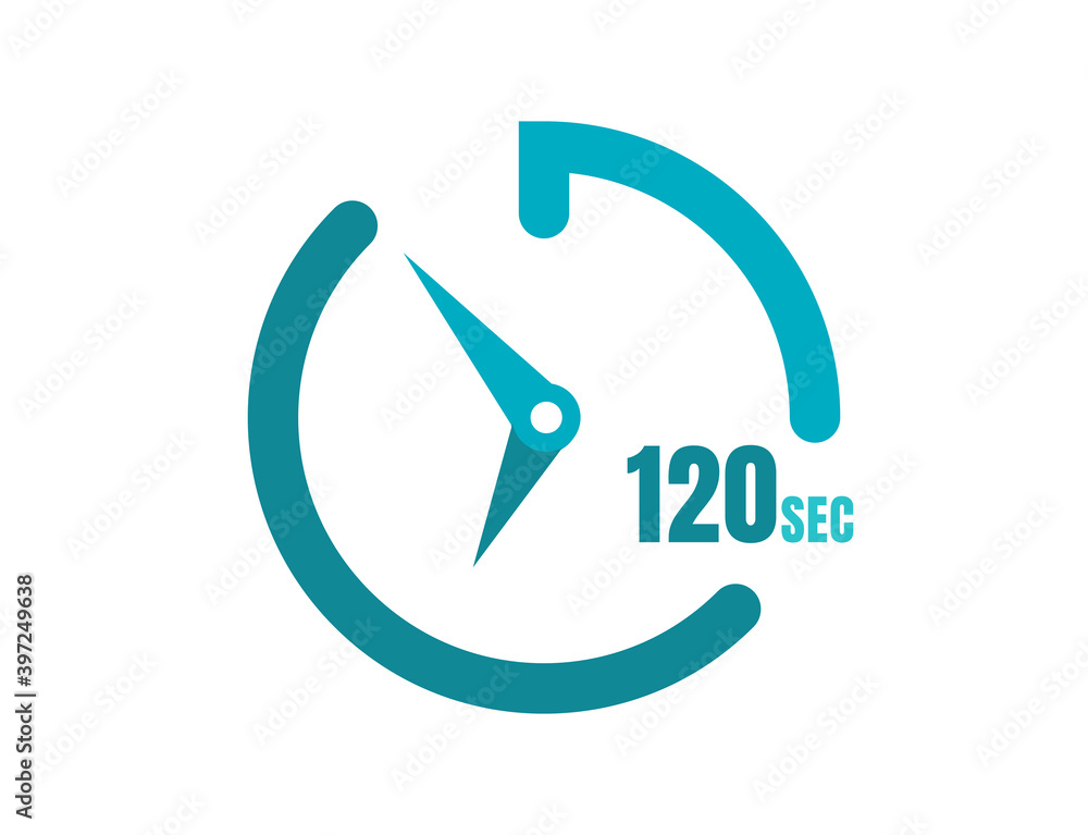 Timer 120 sec Simple icon design, 120 second timer clocks. 120 sec stopwatch  icons vector de Stock | Adobe Stock