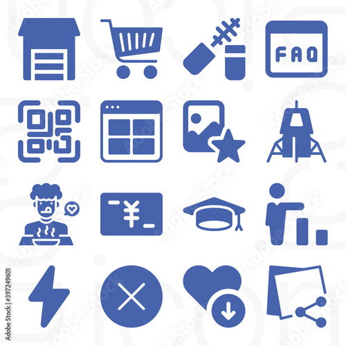 16 pack of strangers  filled web icons set