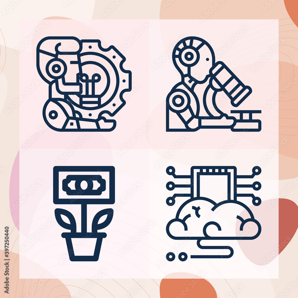 Simple set of inverse related lineal icons Simple set of inverse related lineal icons