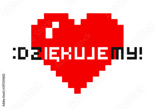 Dziękujemy serce ikona pixels emoji