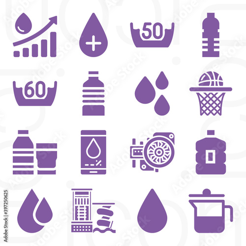 16 pack of irrigation  filled web icons set