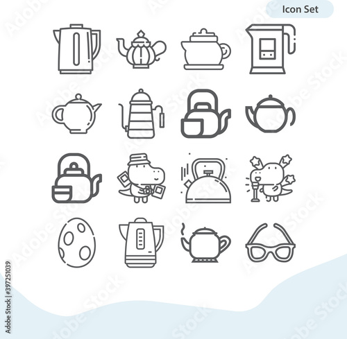 Simple set of warmed related lineal icons.