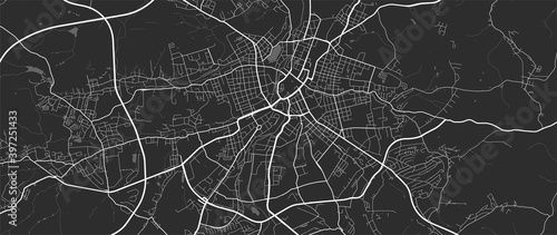 Urban city map of Chemnitz. Vector poster. Grayscale street map. photo