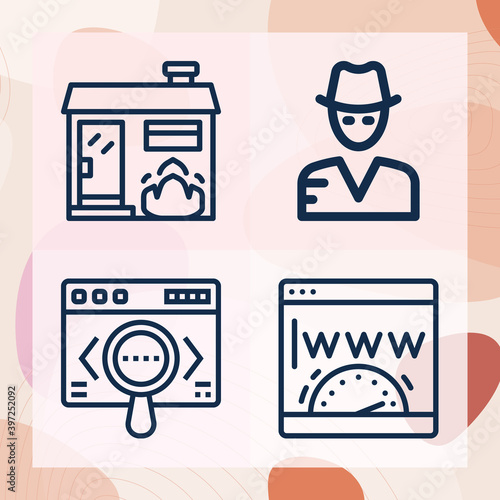 Simple set of causal agency related lineal icons