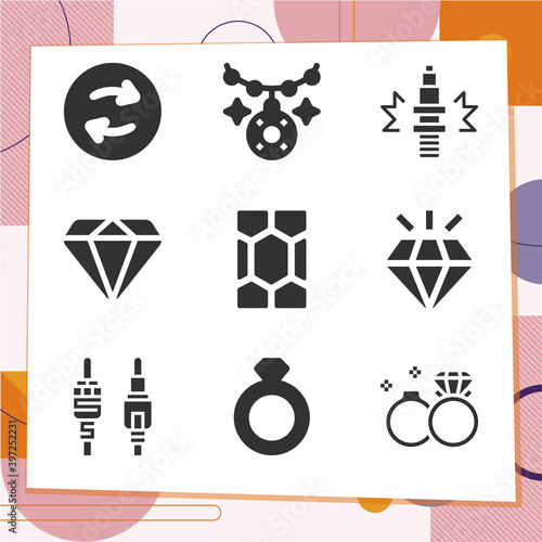 Simple set of 9 icons related to suggestion