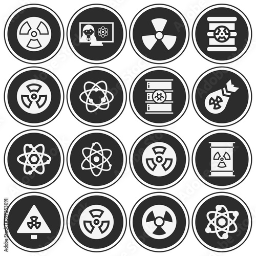 16 pack of nuclear  filled web icons set