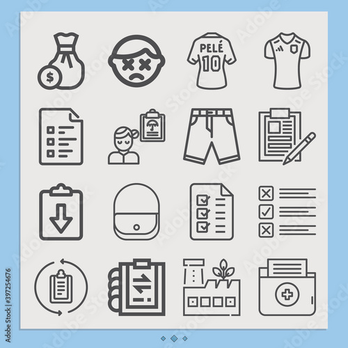 Simple set of short related lineal icons.